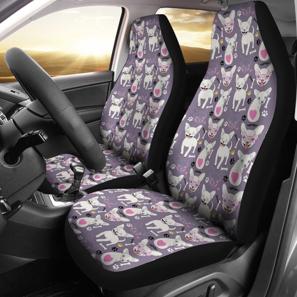 Chihuahua Print Pattern Universal Fit Car Seat Cover-grizzshop