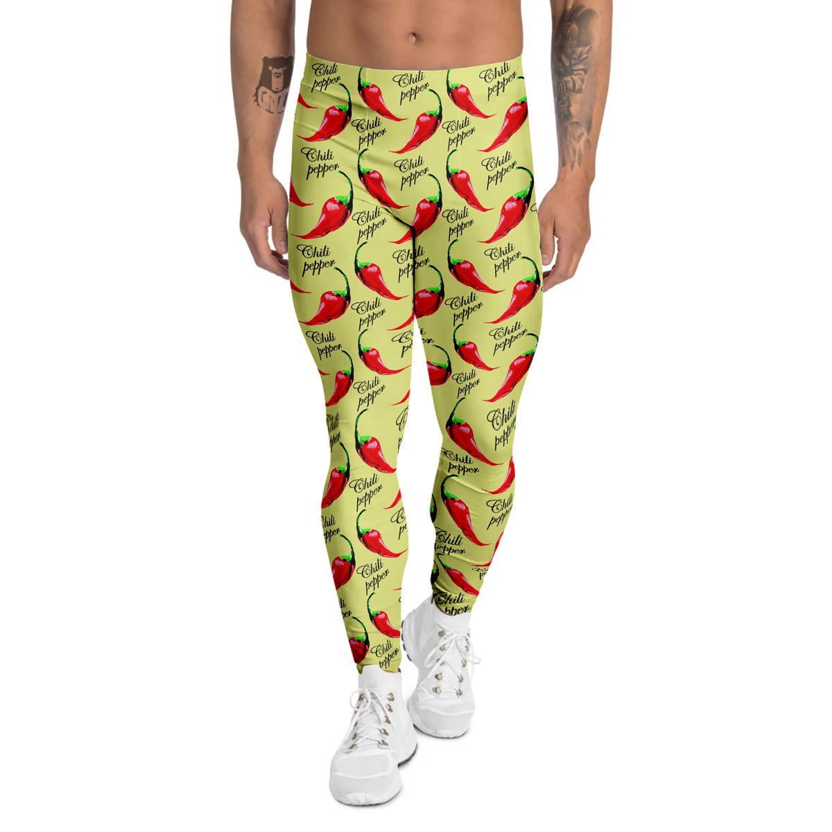 Chili Pepper Vintage Print Pattern Men's Leggings-grizzshop