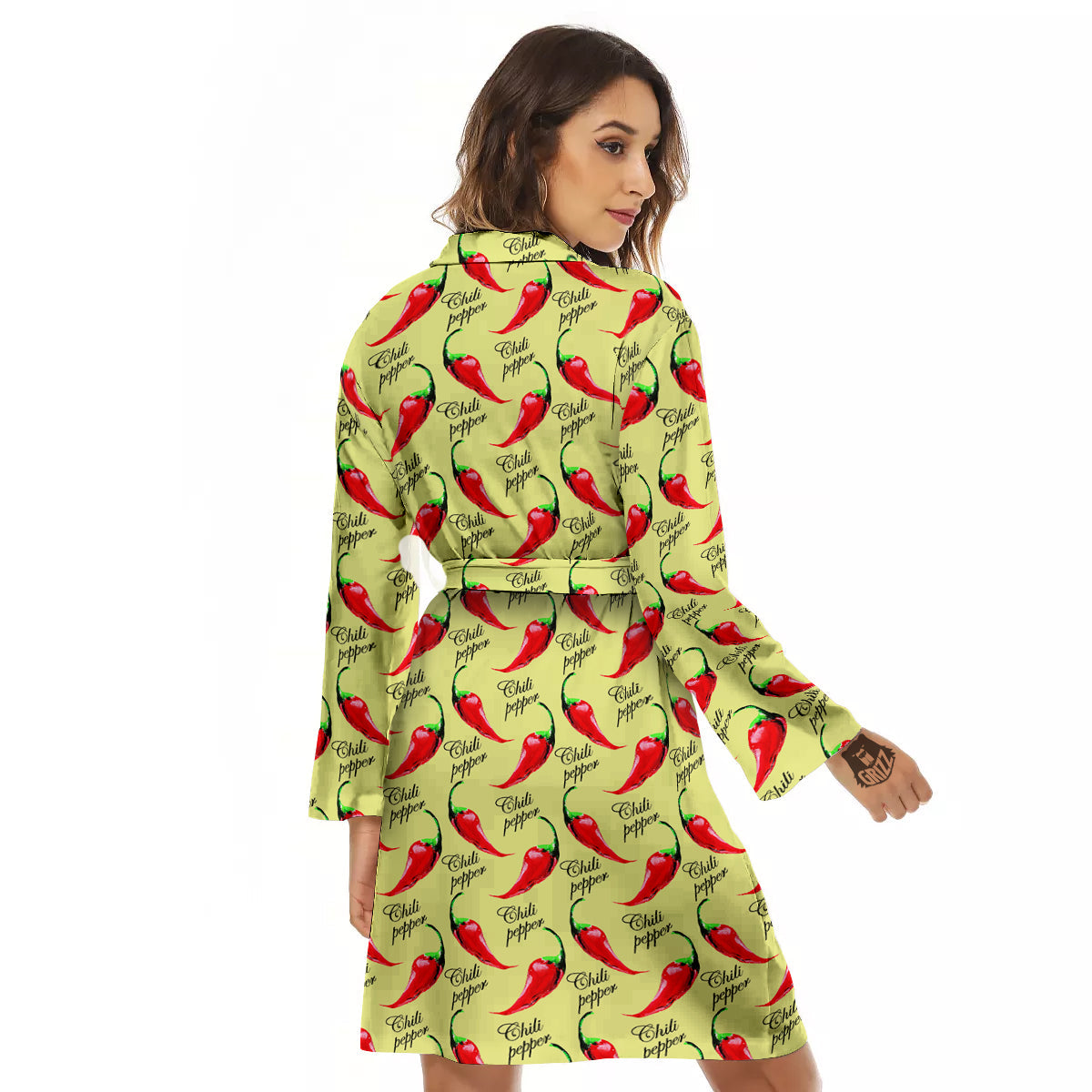 Chili Pepper Vintage Print Pattern Women's Robe-grizzshop