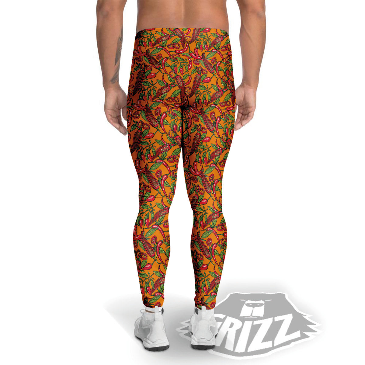Chili Peppers Colorful Print Pattern Men's Leggings-grizzshop