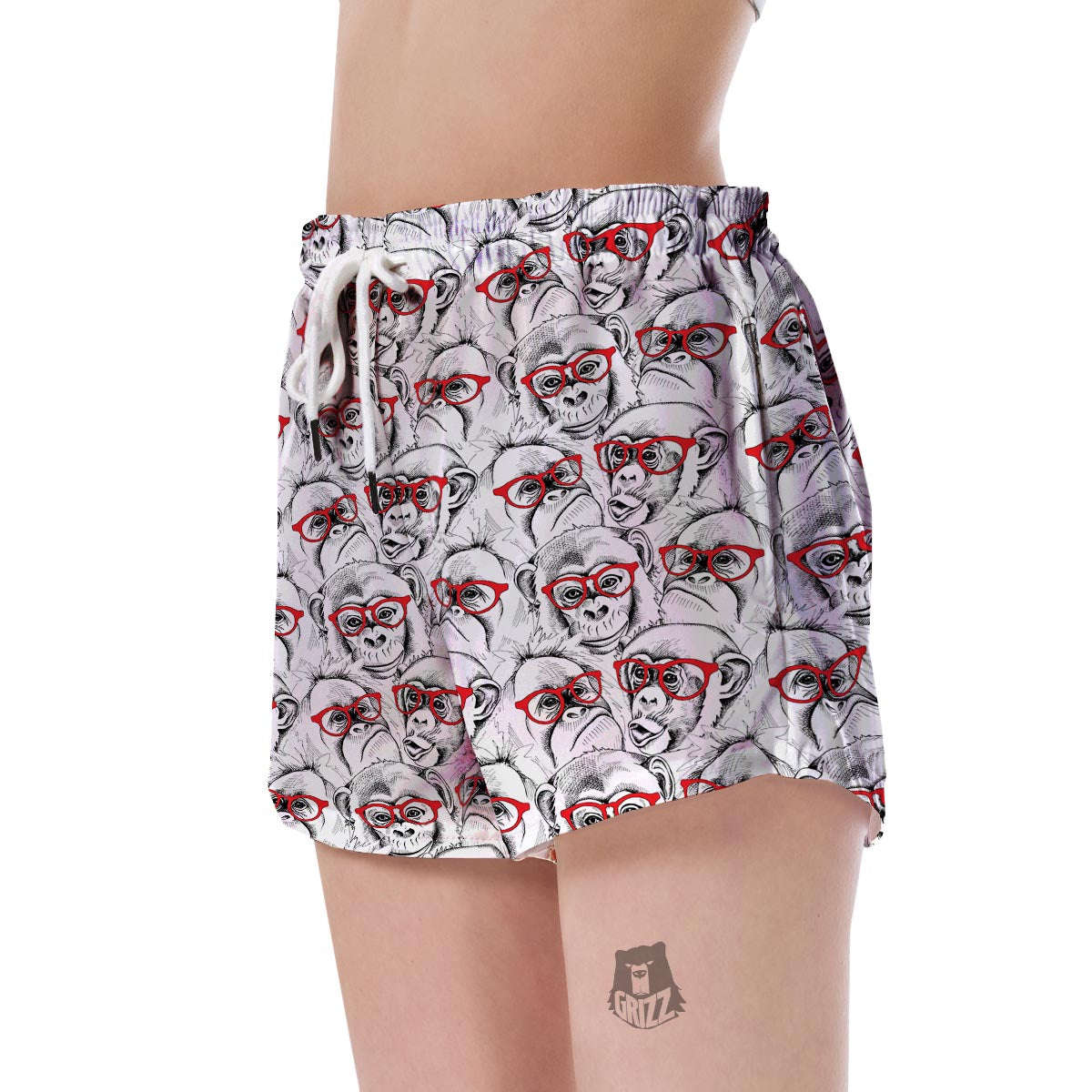 Chimp Monkey Pattern Print Women's Shorts-grizzshop