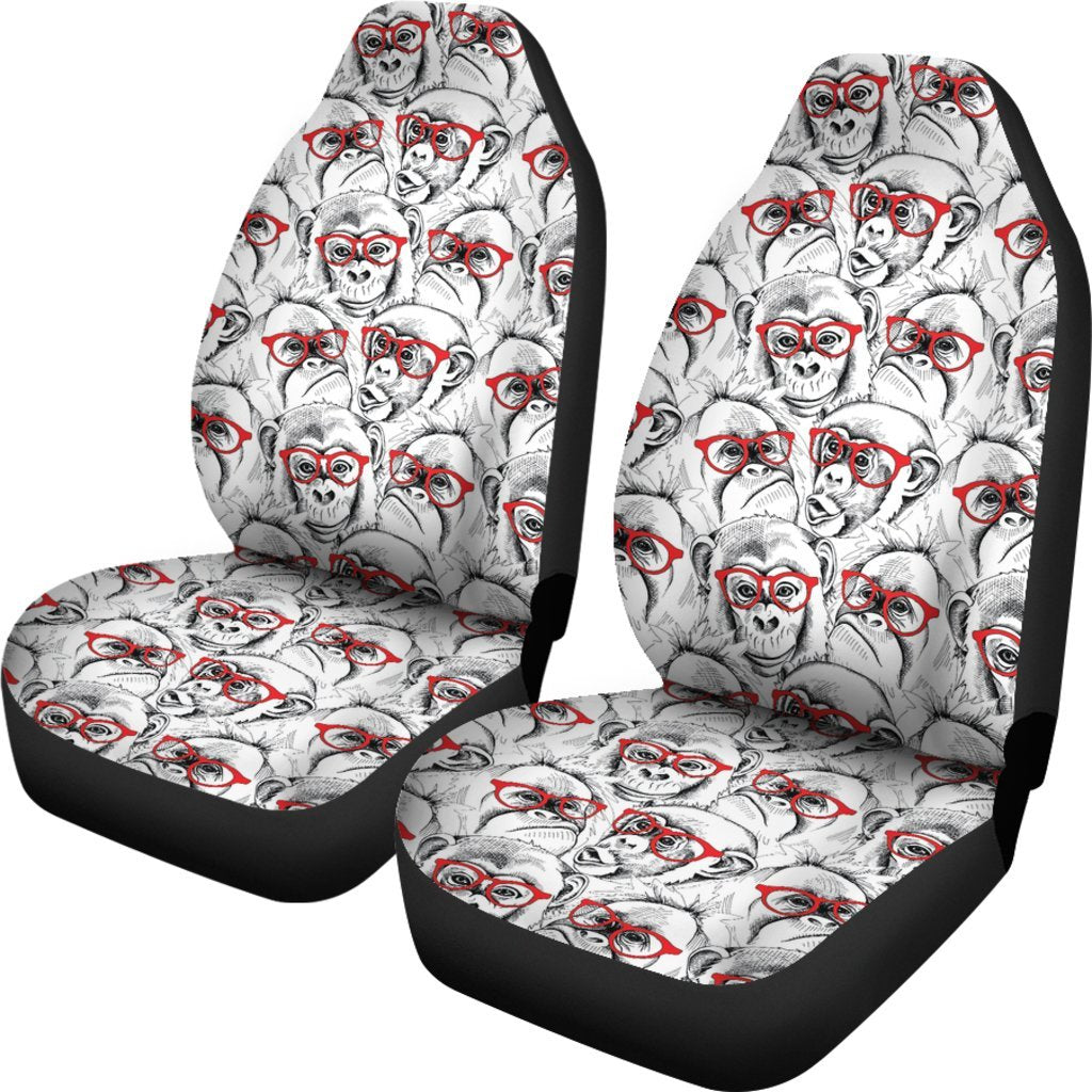 Chimp Monkey Pattern Print Universal Fit Car Seat Cover-grizzshop