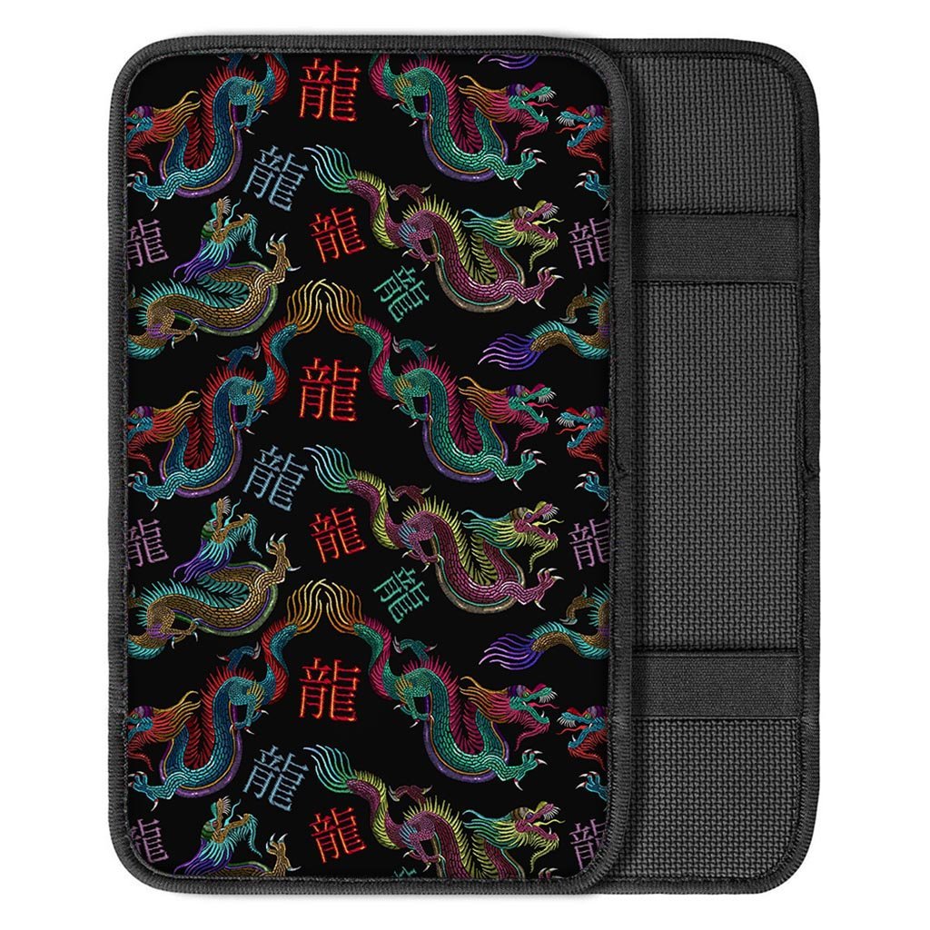 Chinese Dragon Character Print Car Console Cover-grizzshop