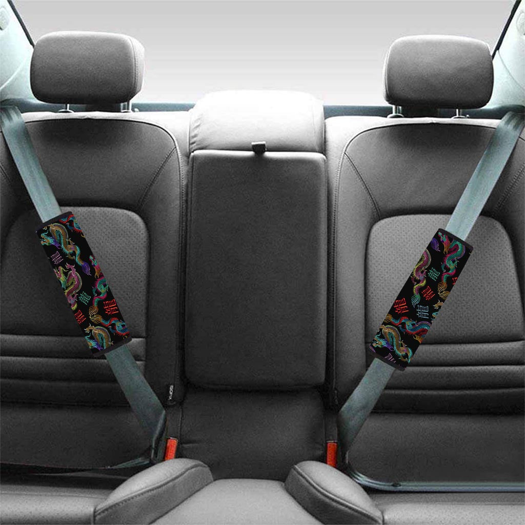 Chinese Dragon Character Print Seat Belt Cover-grizzshop
