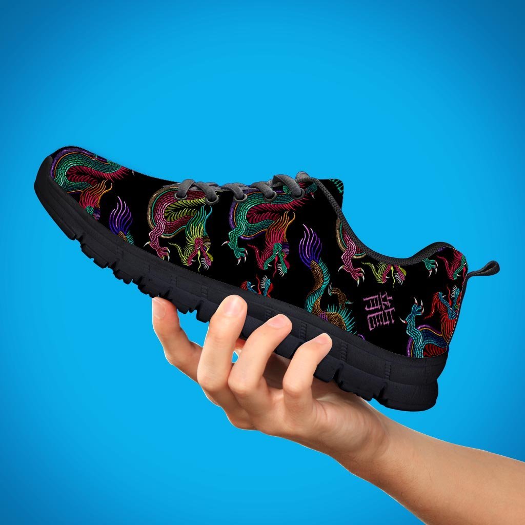 Chinese Dragon Character Print Women's Sneakers-grizzshop