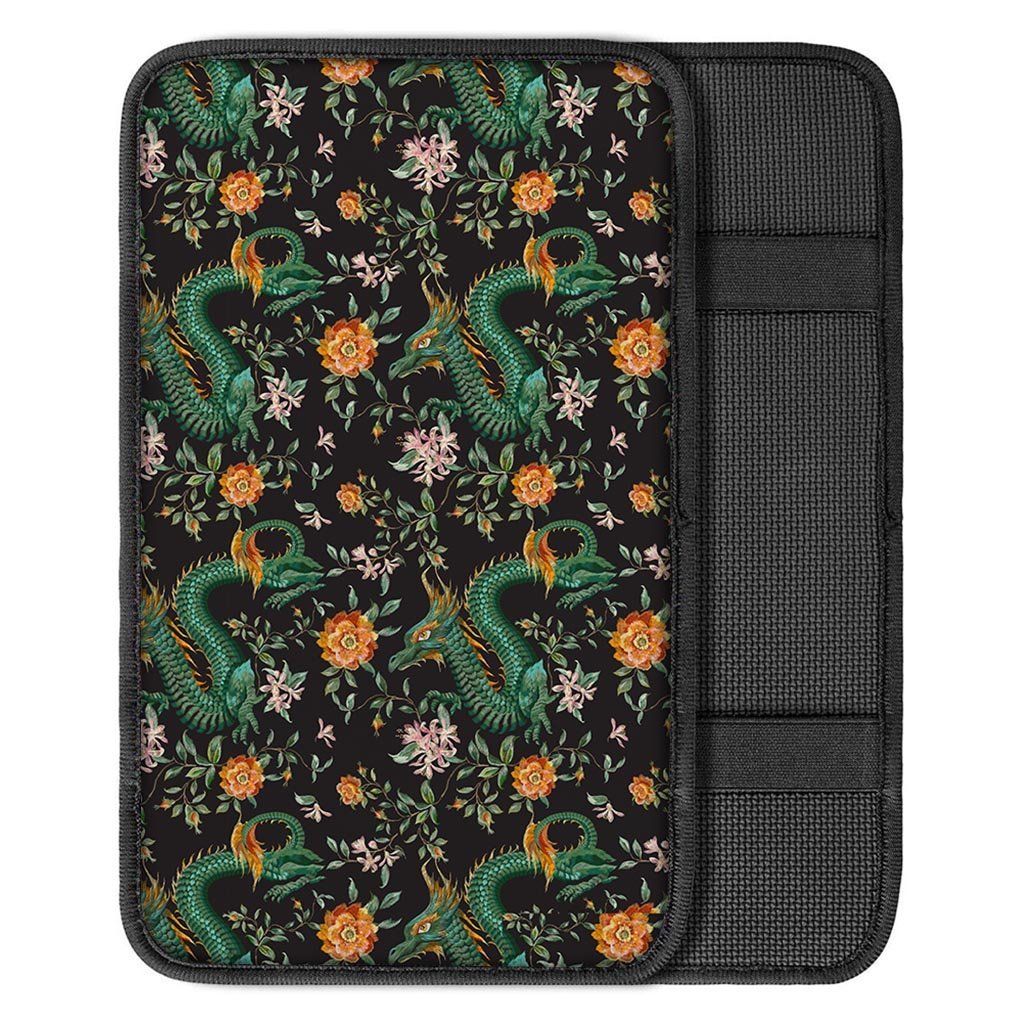 Chinese Green Dragon Print Car Console Cover-grizzshop