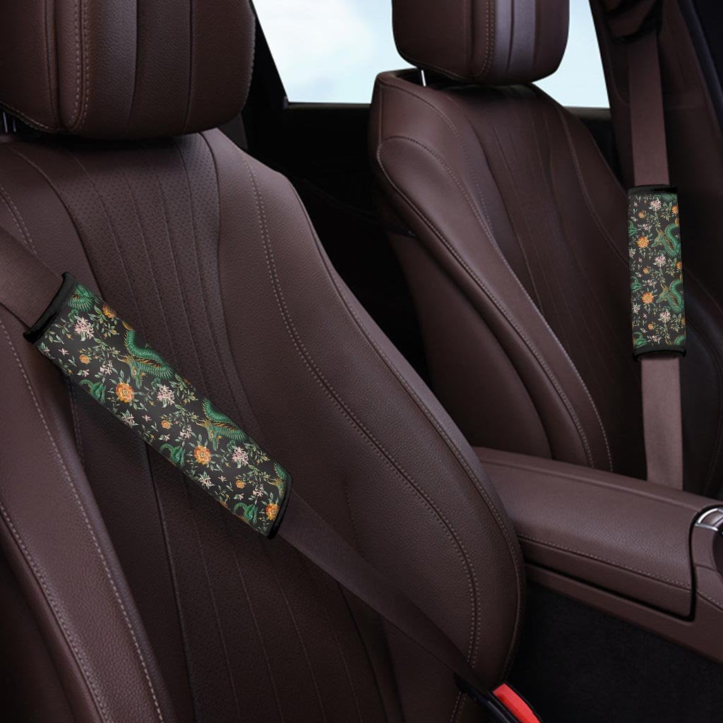 Chinese Green Dragon Print Seat Belt Cover-grizzshop