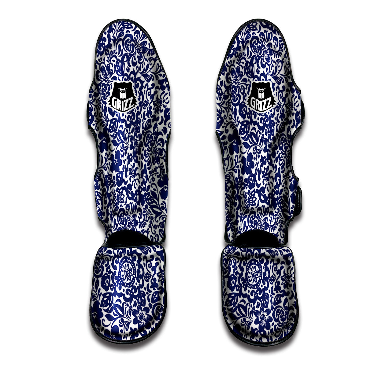 Knitted Violet Print Pattern Muay Thai Shin Guards