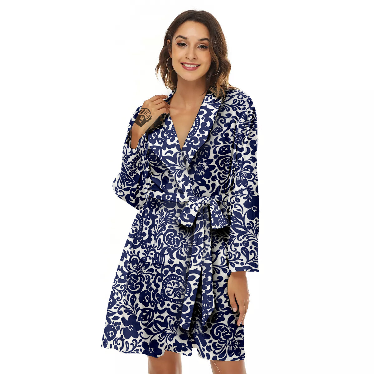 Chintz Floral Print Pattern Women's Robe-grizzshop