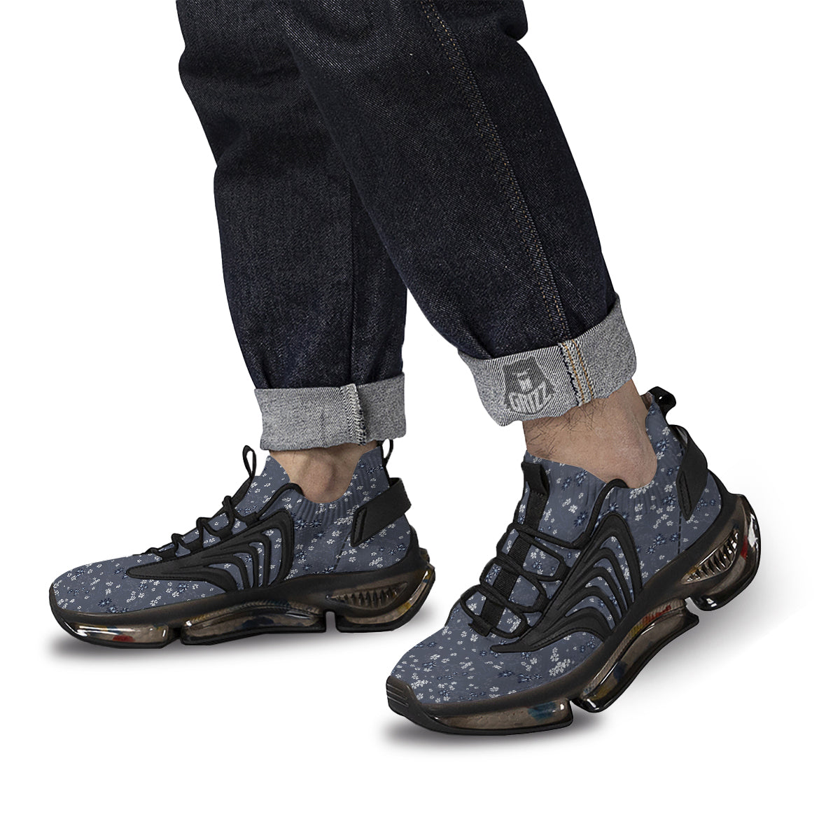 Chintz Floral Vintage Print Pattern Black Gym Shoes-grizzshop