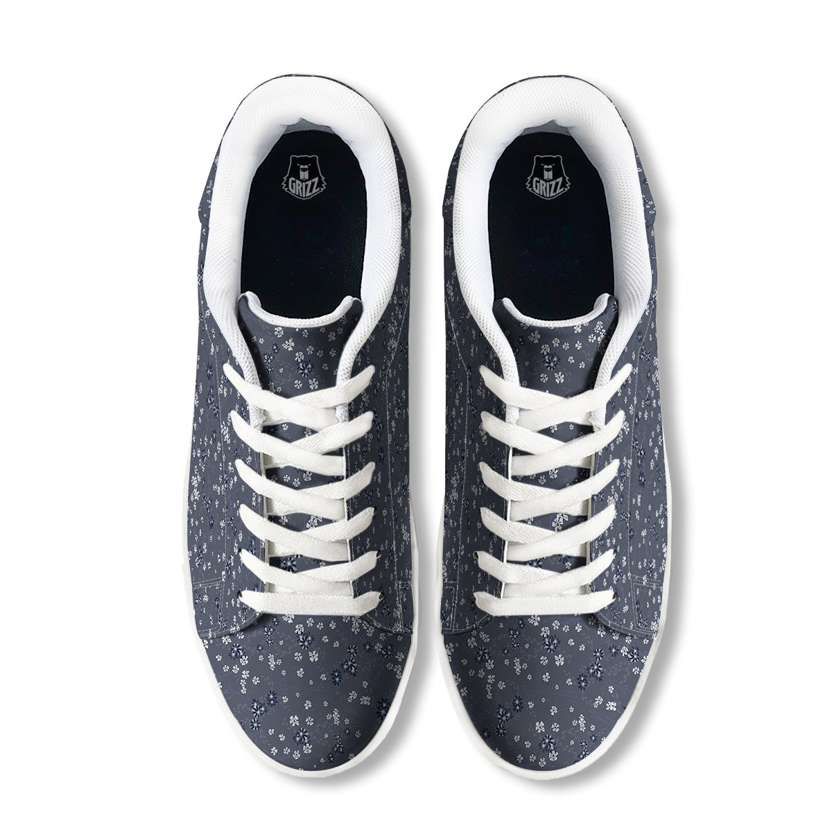 Chintz Floral Vintage Print Pattern White Low Top Sneakers-grizzshop