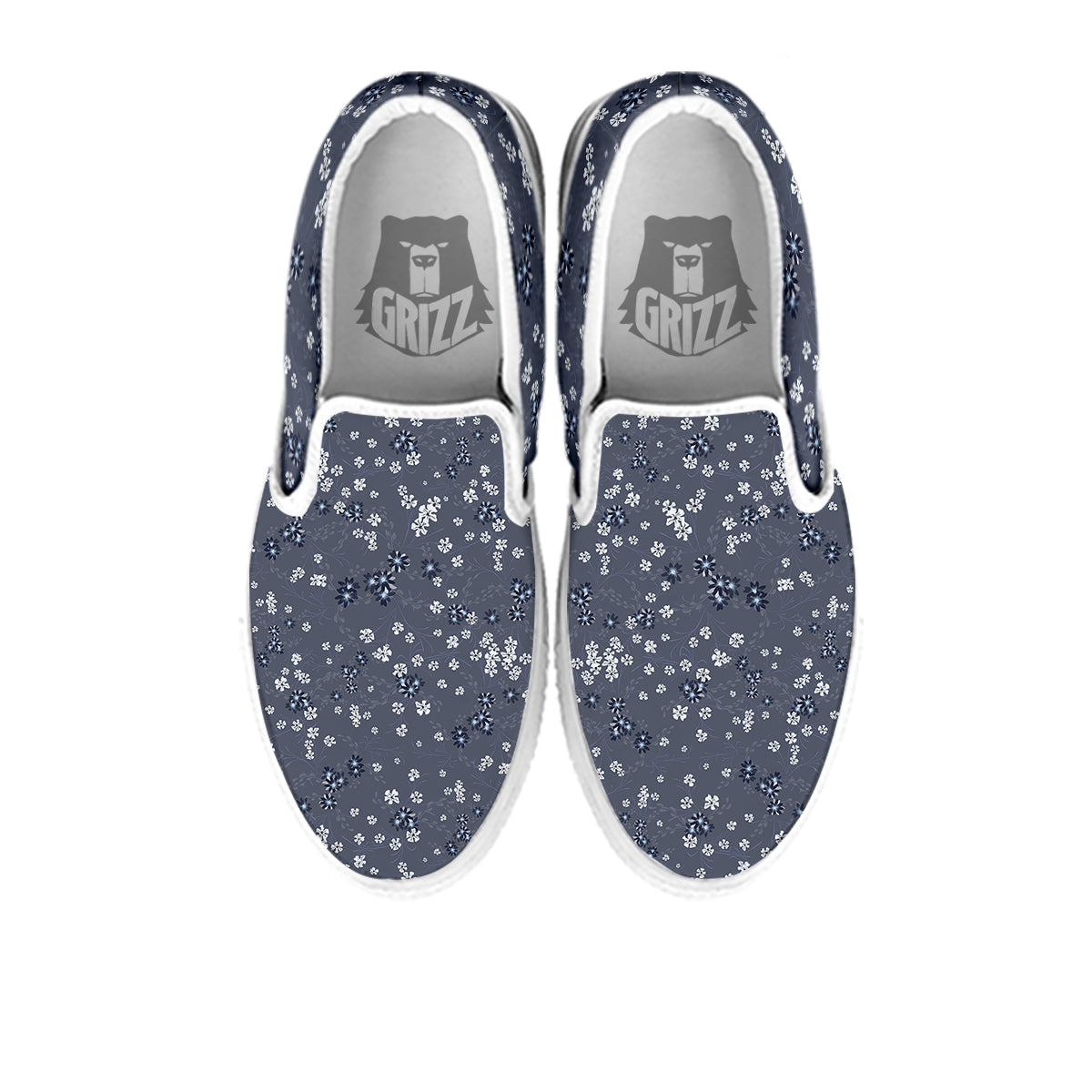 Chintz Floral Vintage Print Pattern White Slip On Shoes-grizzshop