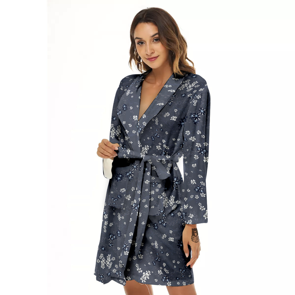 Chintz Floral Vintage Print Pattern Women's Robe-grizzshop