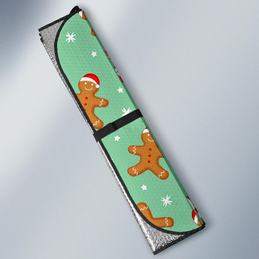 Chirstmas Gingerbread Man Pattern Print Car Sun Shade-grizzshop