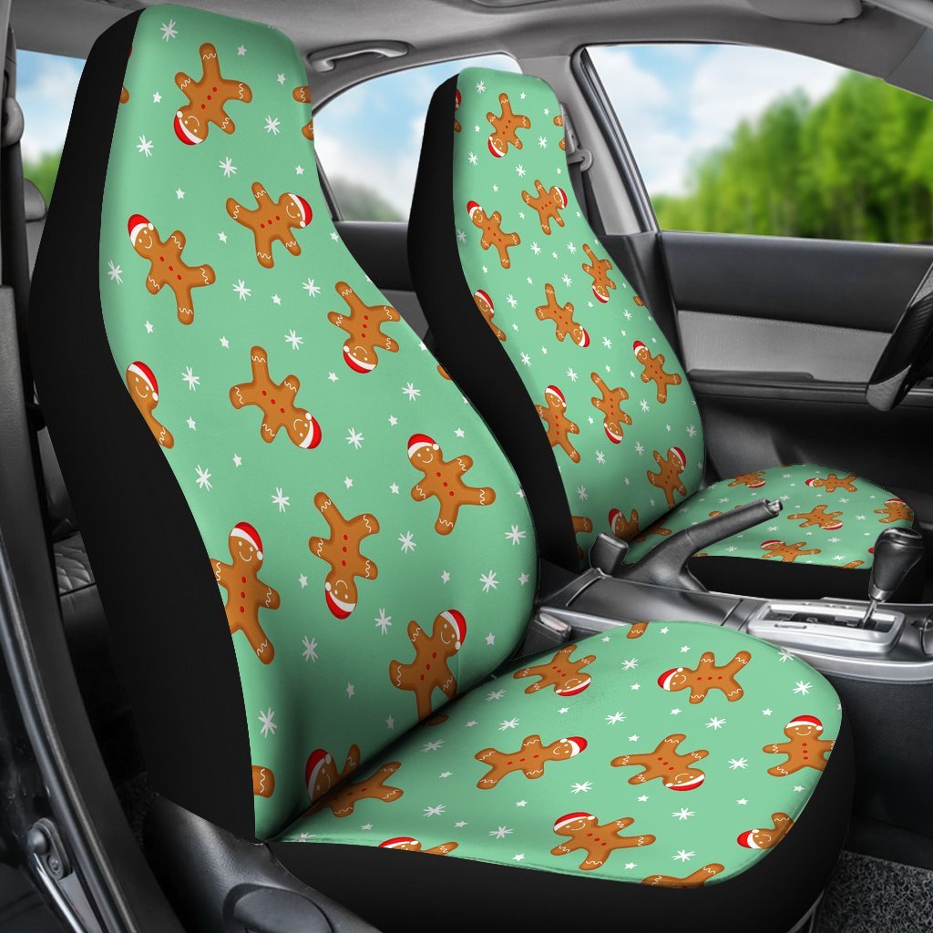 Chirstmas Gingerbread Man Pattern Print Universal Fit Car Seat Cover-grizzshop