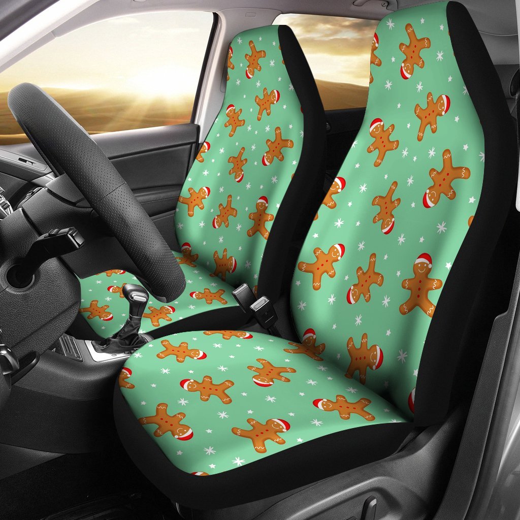 Chirstmas Gingerbread Man Pattern Print Universal Fit Car Seat Cover-grizzshop