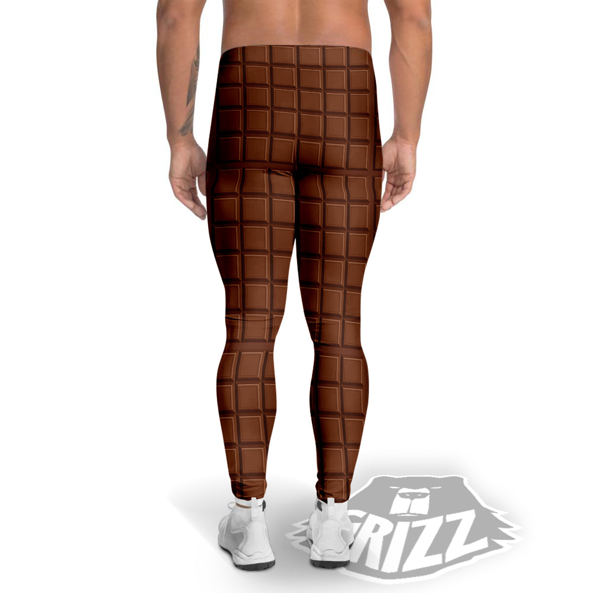 Chocolate Bar Brown Print Pattern Men's Leggings-grizzshop