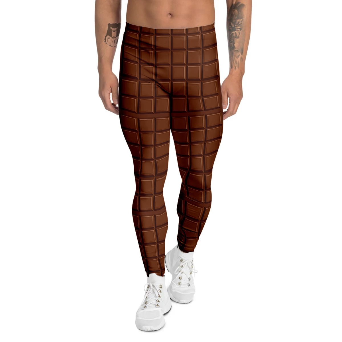 Chocolate Bar Brown Print Pattern Men's Leggings-grizzshop