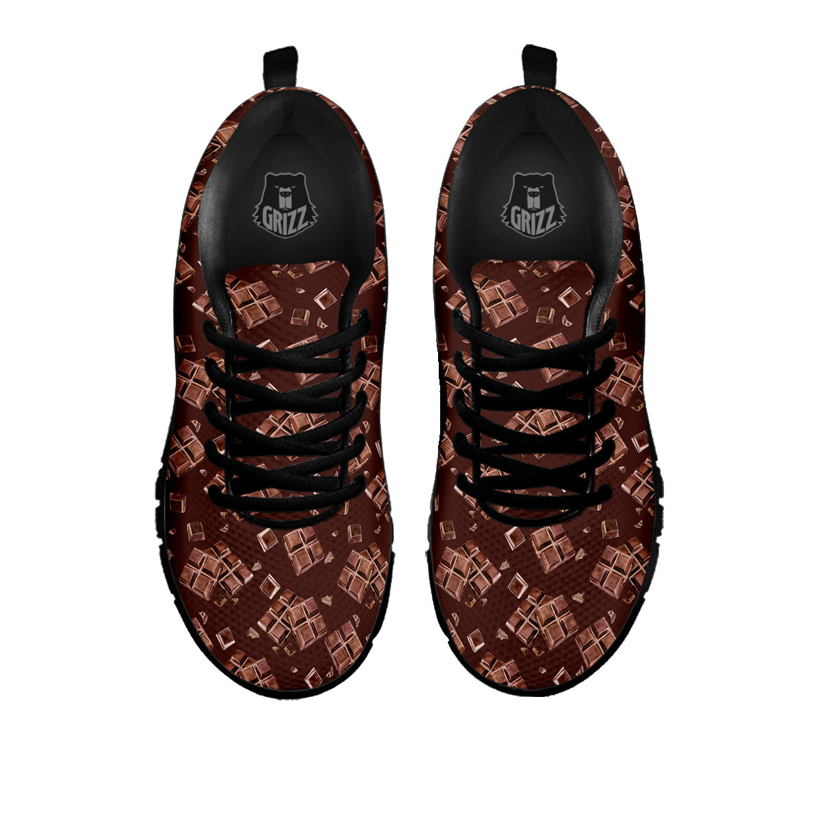 Chocolate Bar Print Pattern Black Sneaker-grizzshop