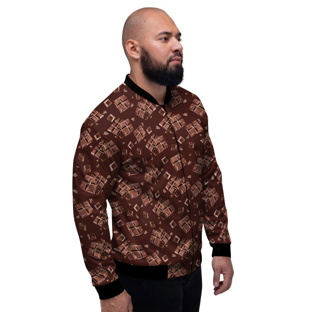 Chocolate Bar Print Pattern Men's Bomber Jacket-grizzshop