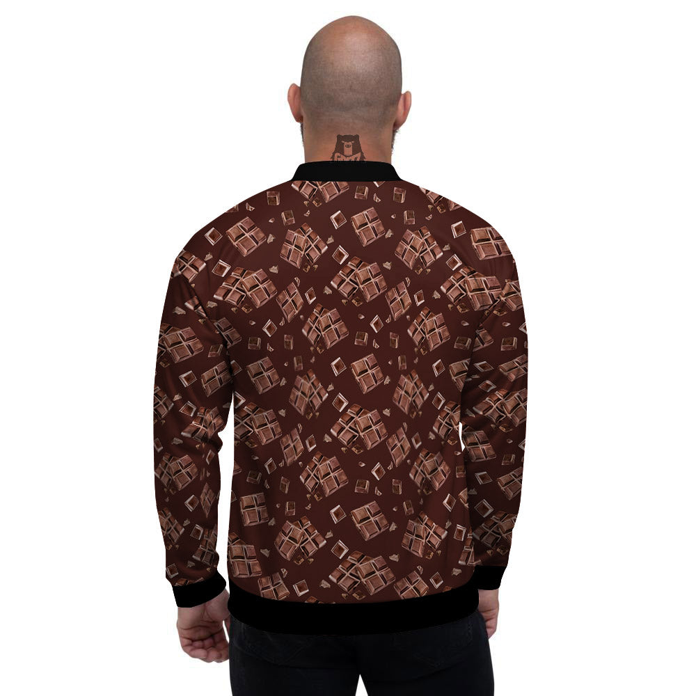Chocolate Bar Print Pattern Men's Bomber Jacket-grizzshop