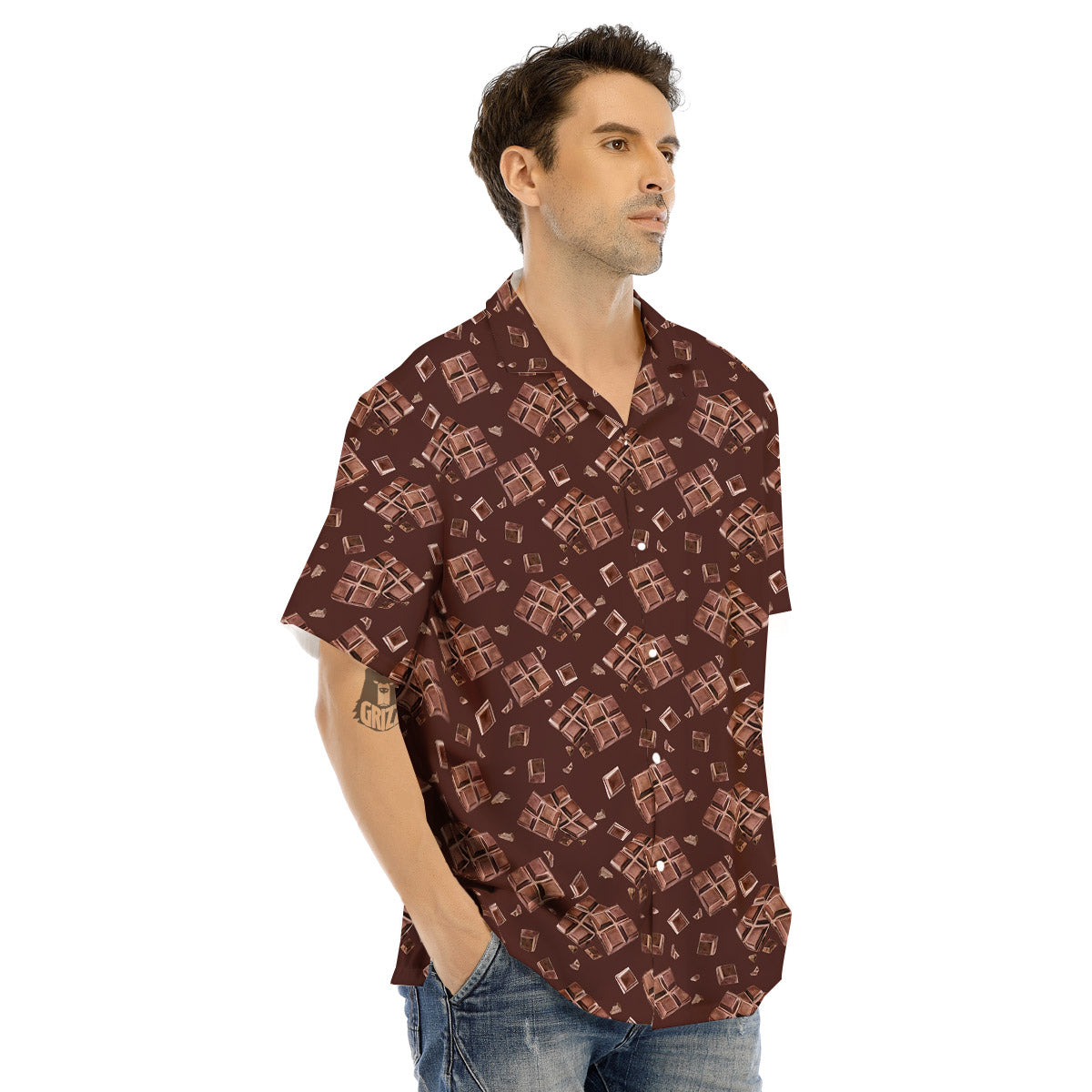 Chocolate Bar Print Pattern Men's Hawaiian Shirt-grizzshop