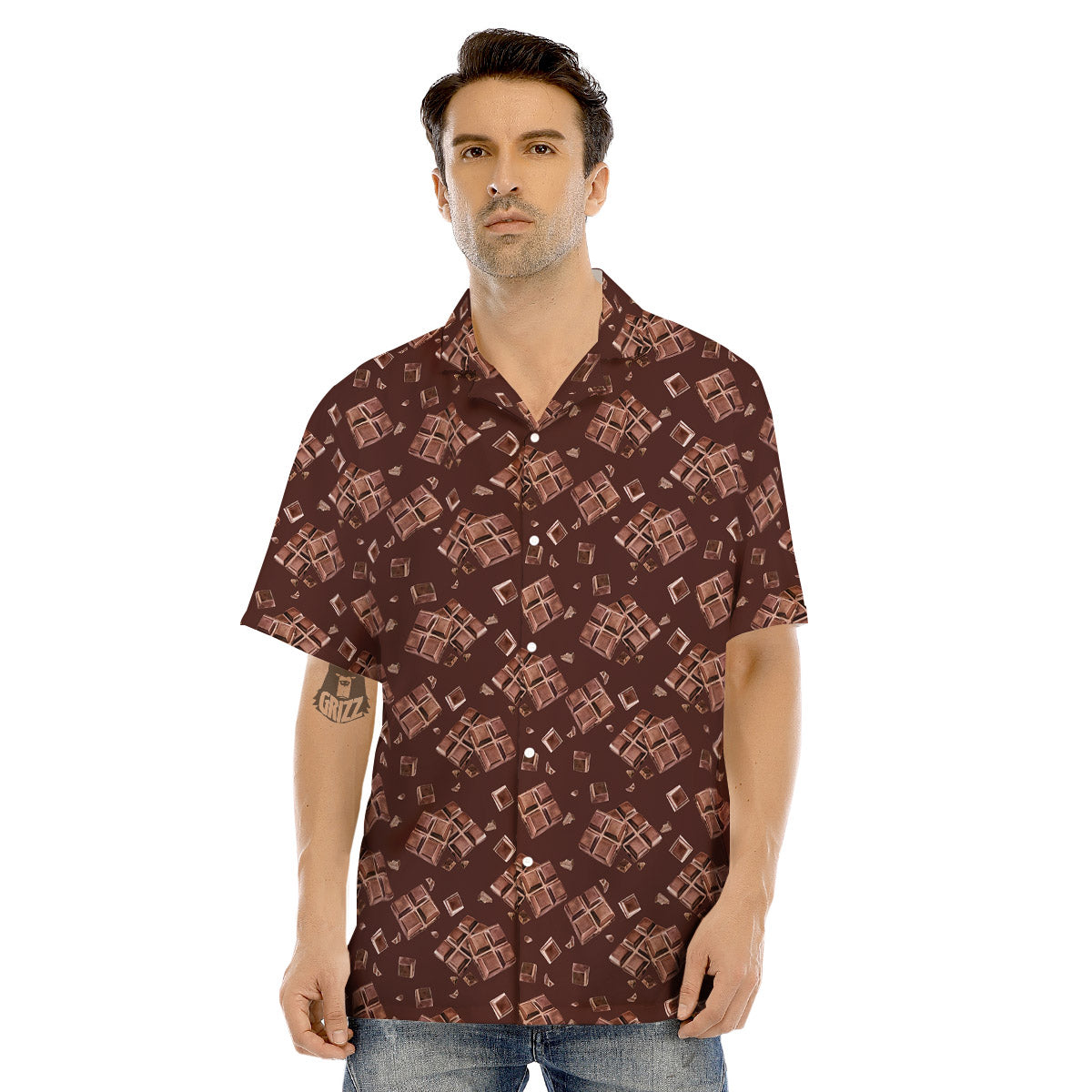 Chocolate Bar Print Pattern Men's Hawaiian Shirt-grizzshop