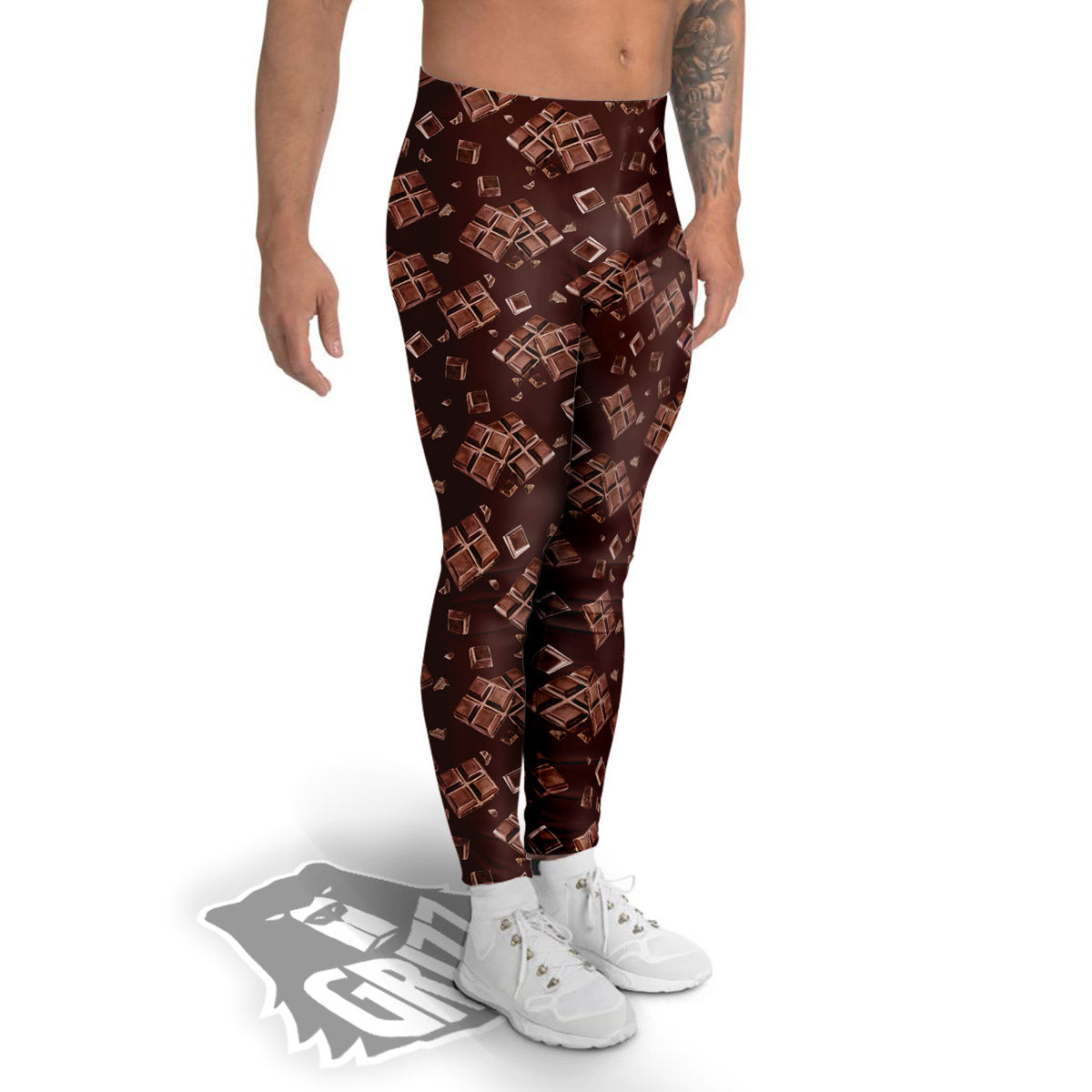 Chocolate Bar Print Pattern Men's Leggings-grizzshop