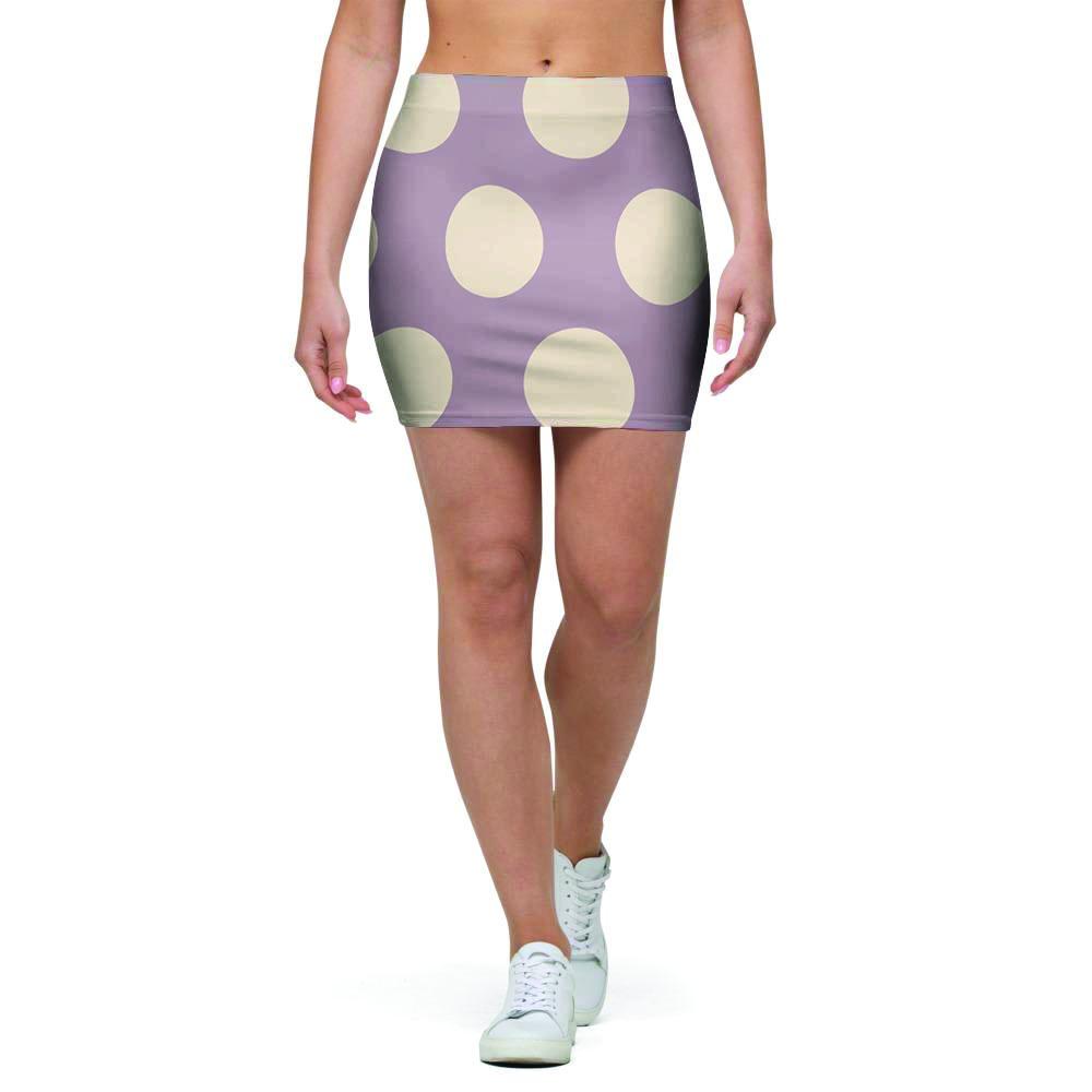 Chocolate Brown Polka Dot Mini Skirt-grizzshop