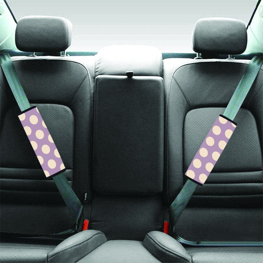 Chocolate Brown Polka Dot Seat Belt Cover-grizzshop