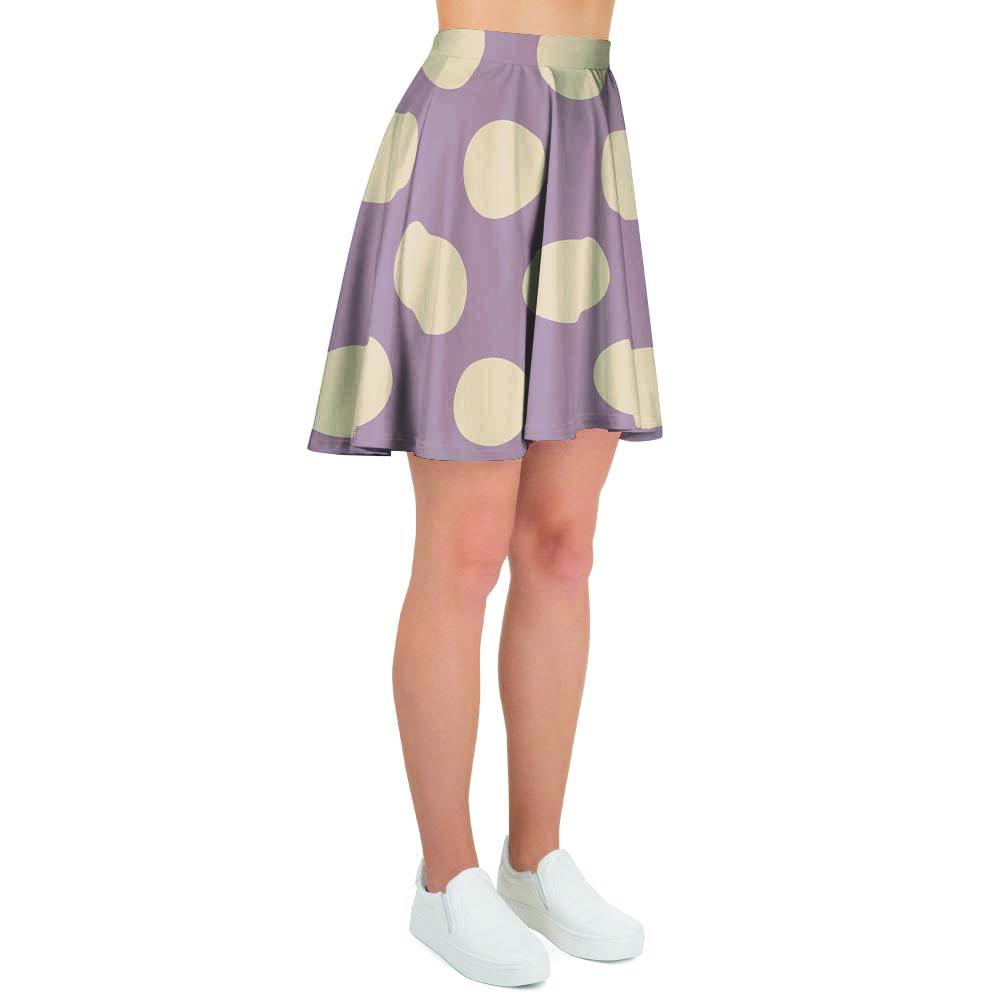 Chocolate Brown Polka Dot Women's Skirt-grizzshop