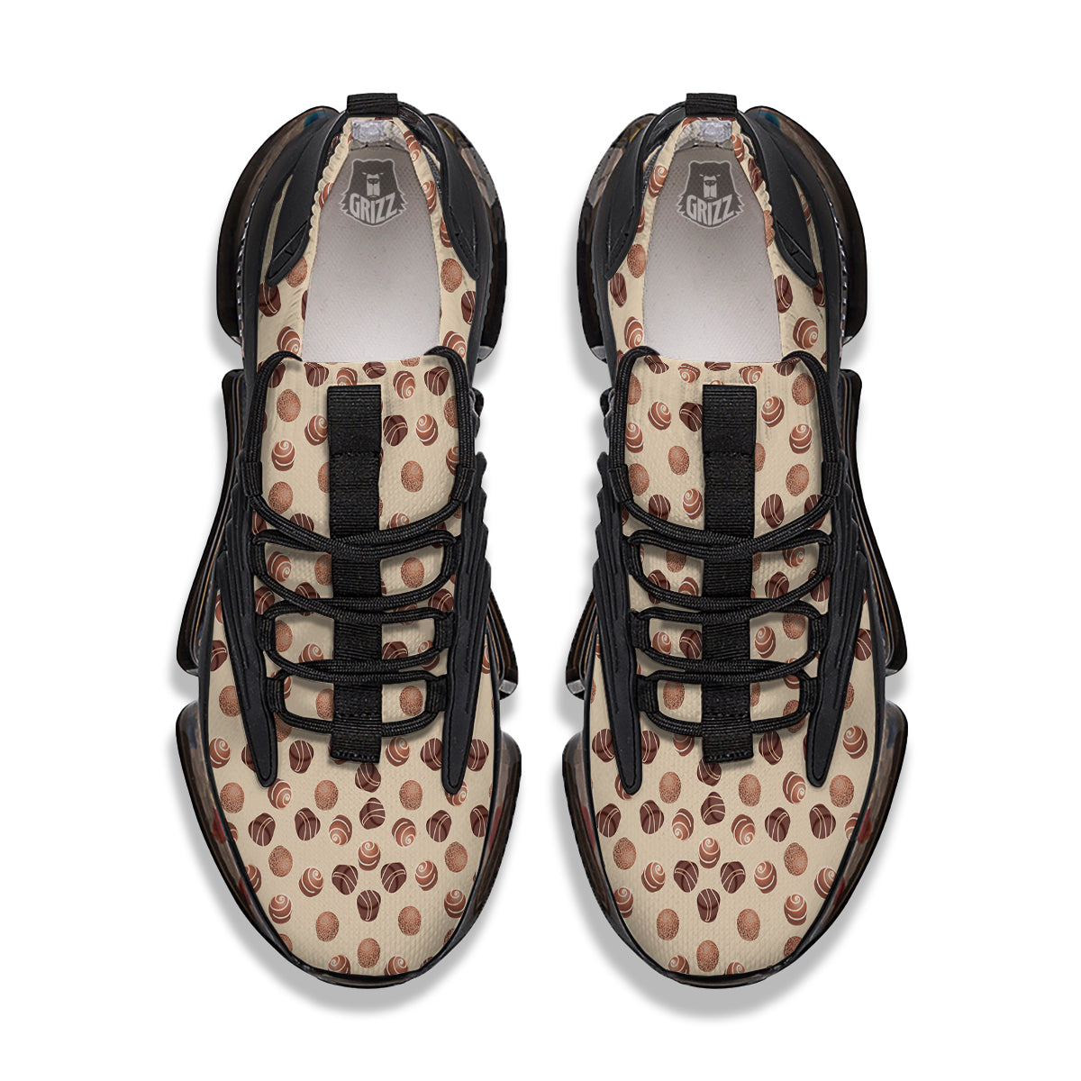 Chocolate Candy Print Pattern Black Gym Shoes-grizzshop