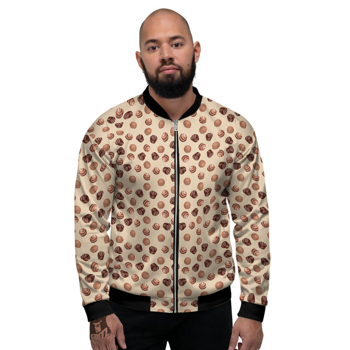 Chocolate Candy Print Pattern Men's Bomber Jacket-grizzshop