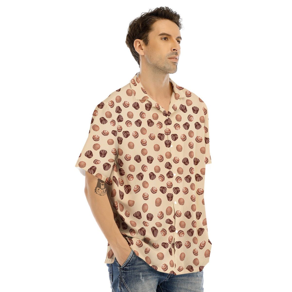 Chocolate Candy Print Pattern Men's Hawaiian Shirt-grizzshop