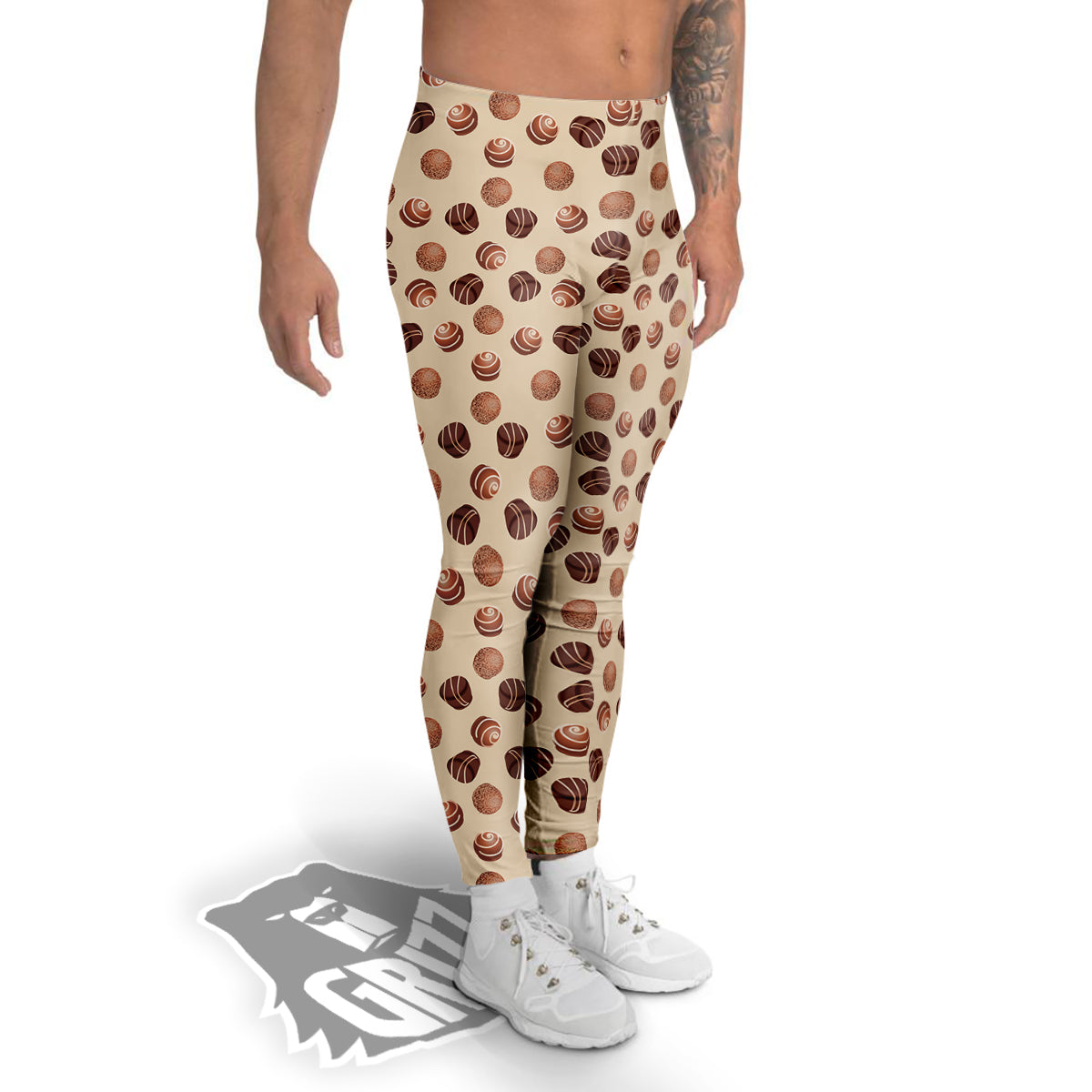 Chocolate Candy Print Pattern Men's Leggings-grizzshop