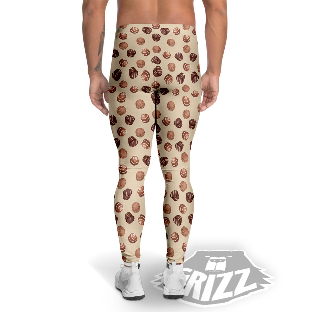 Chocolate Candy Print Pattern Men's Leggings-grizzshop