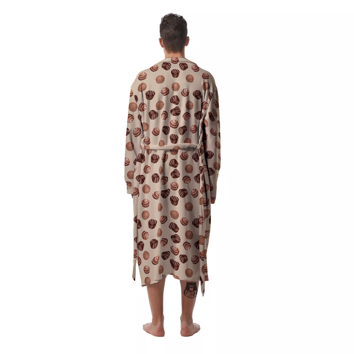 Chocolate Candy Print Pattern Men's Robe-grizzshop