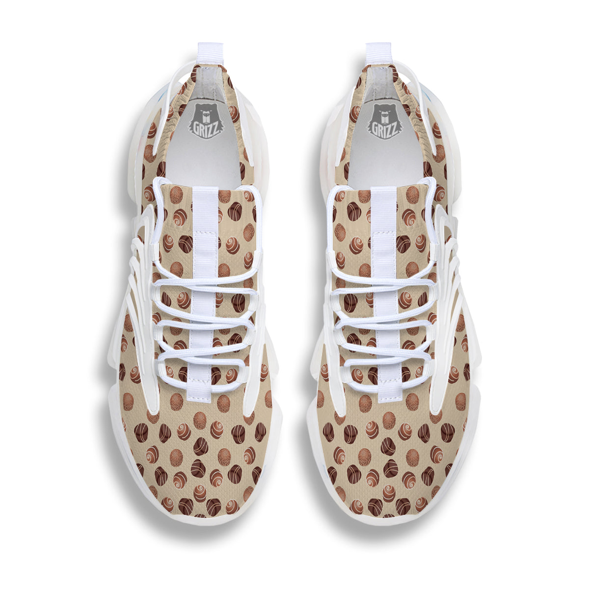Chocolate Candy Print Pattern White Gym Shoes-grizzshop