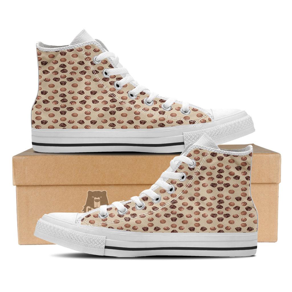 Chocolate Candy Print Pattern White High Top Shoes-grizzshop