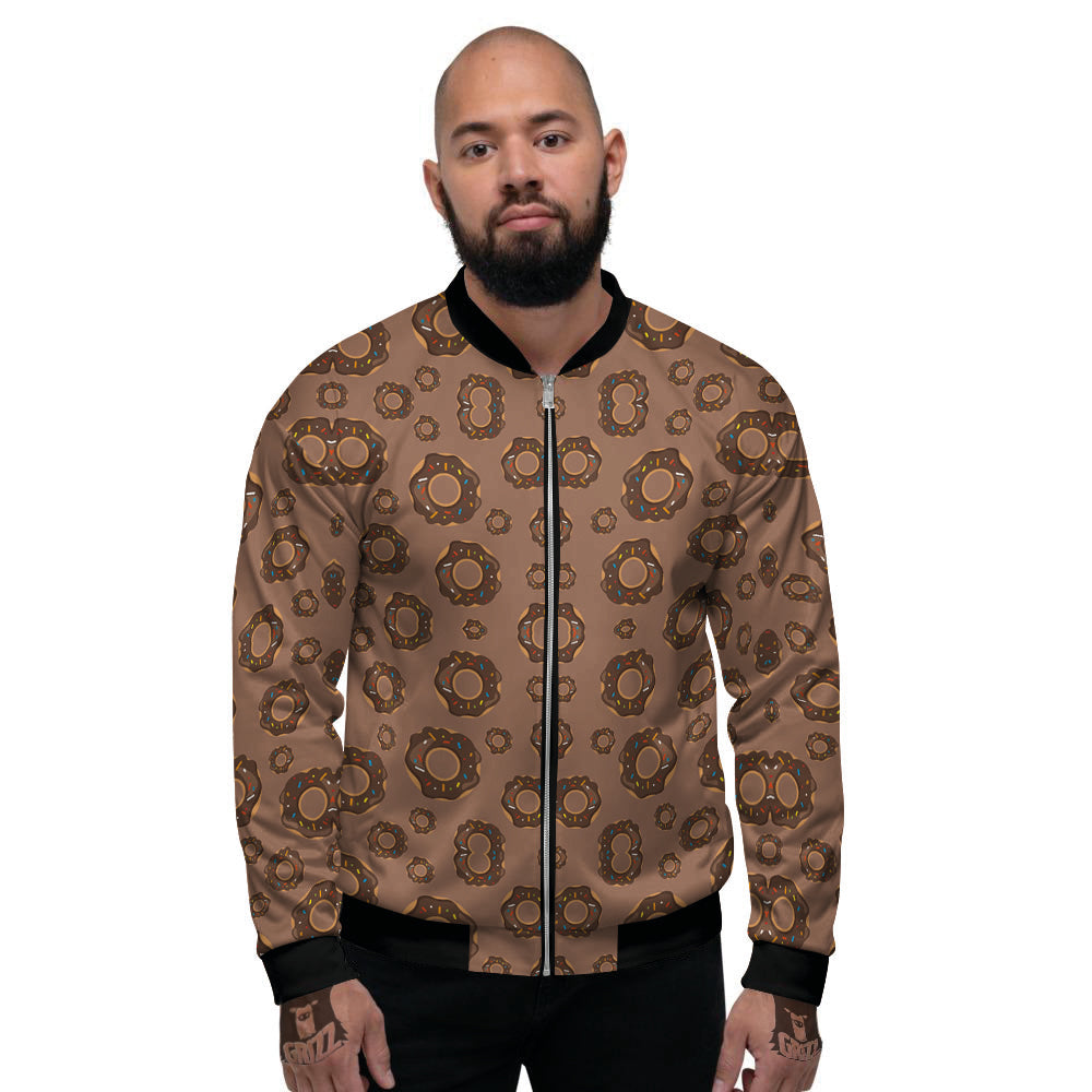 Chocolate Donuts Print Pattern Men's Bomber Jacket-grizzshop