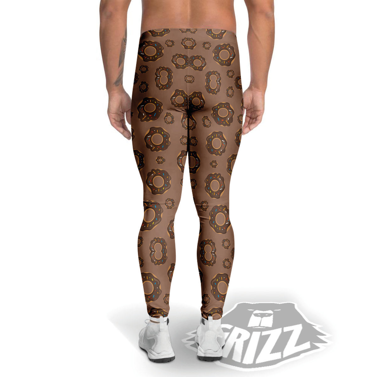 Chocolate Donuts Print Pattern Men's Leggings-grizzshop