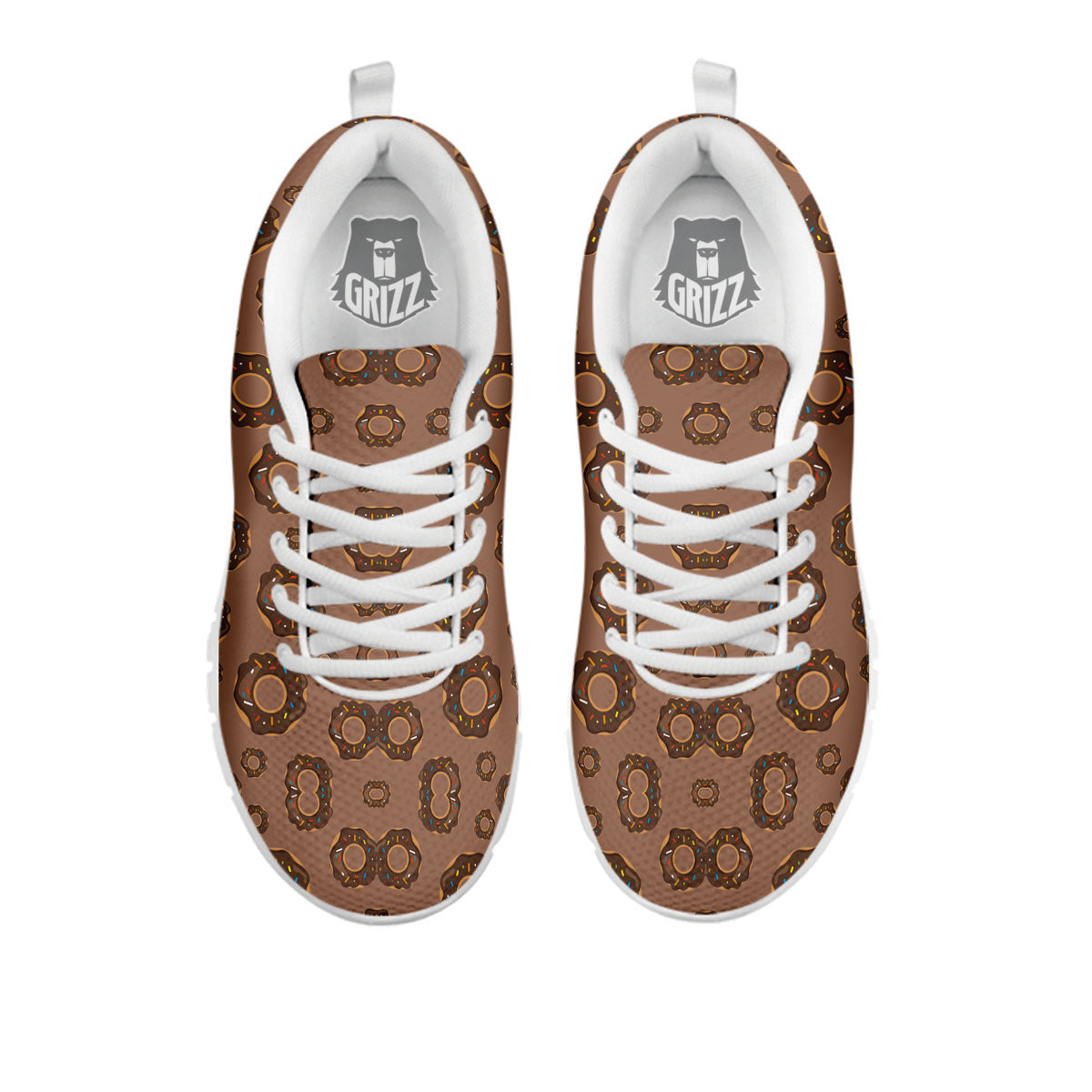 Chocolate Donuts Print Pattern White Sneaker-grizzshop
