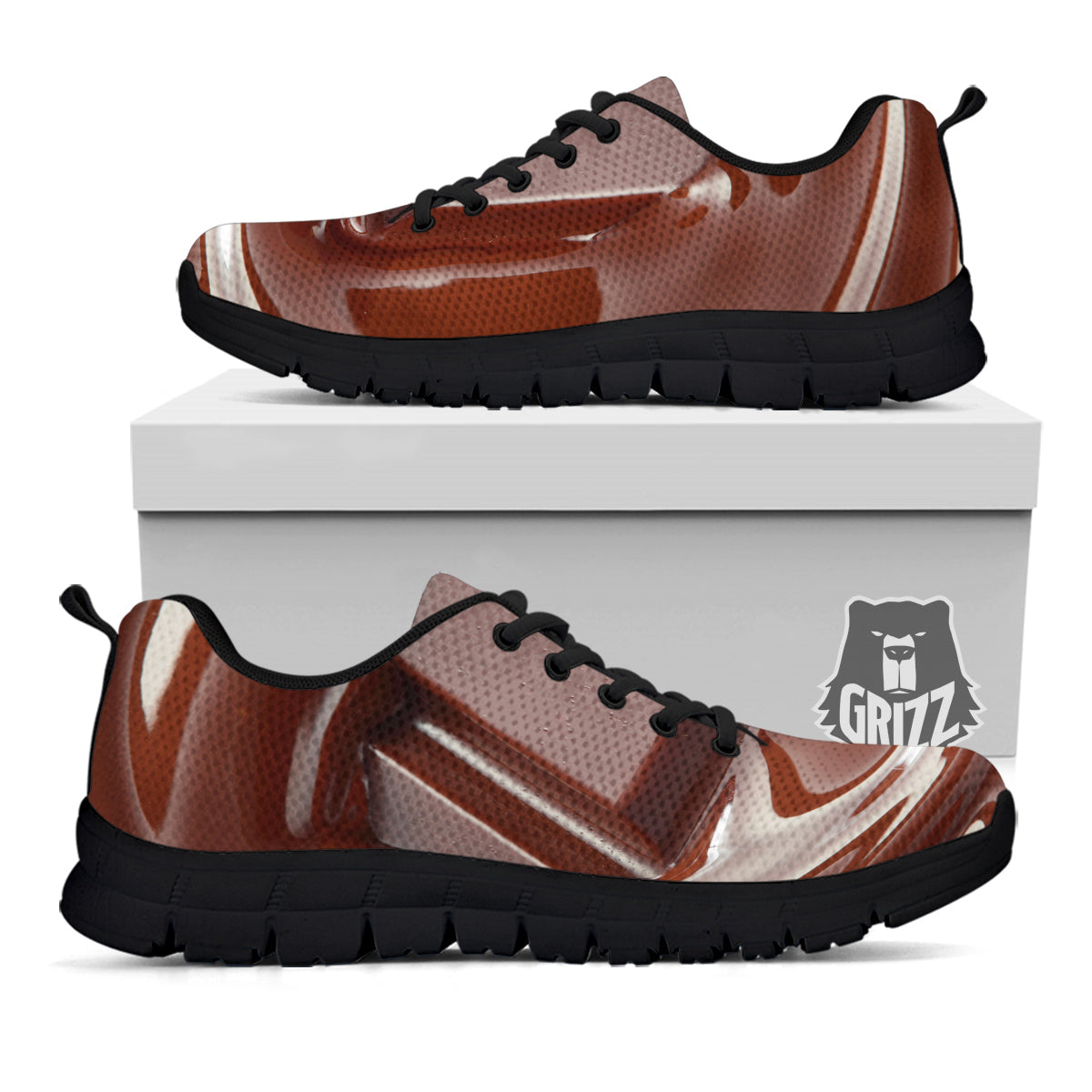 Chocolate Print Black Sneaker-grizzshop