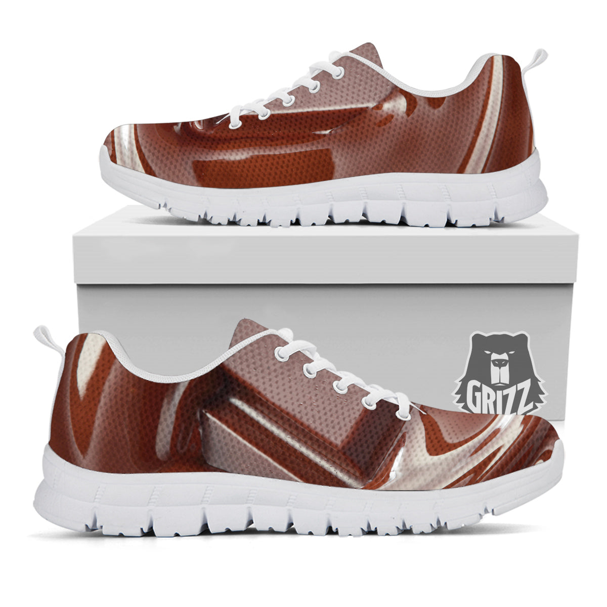 Chocolate Print White Sneaker-grizzshop