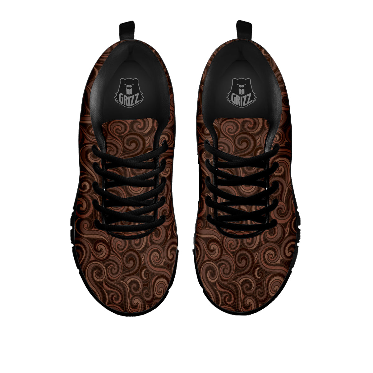 Chocolate Texture Brown Print Pattern Black Sneaker-grizzshop
