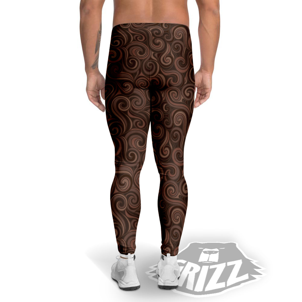 Chocolate Texture Brown Print Pattern Men's Leggings-grizzshop