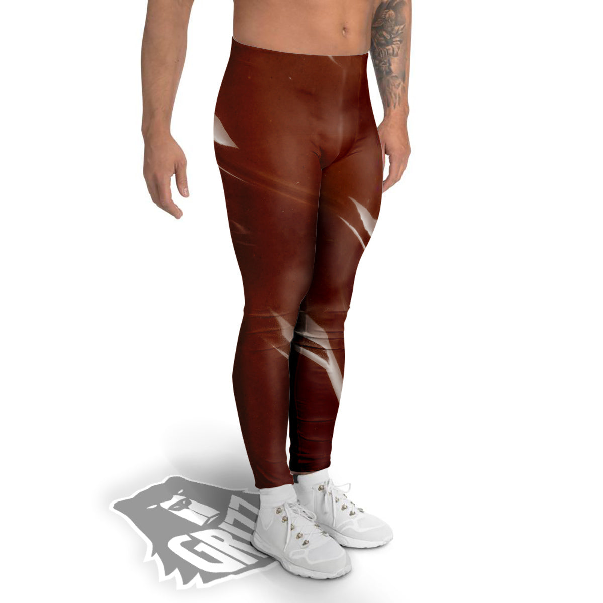 Chocolate Texture Print Men's Leggings-grizzshop