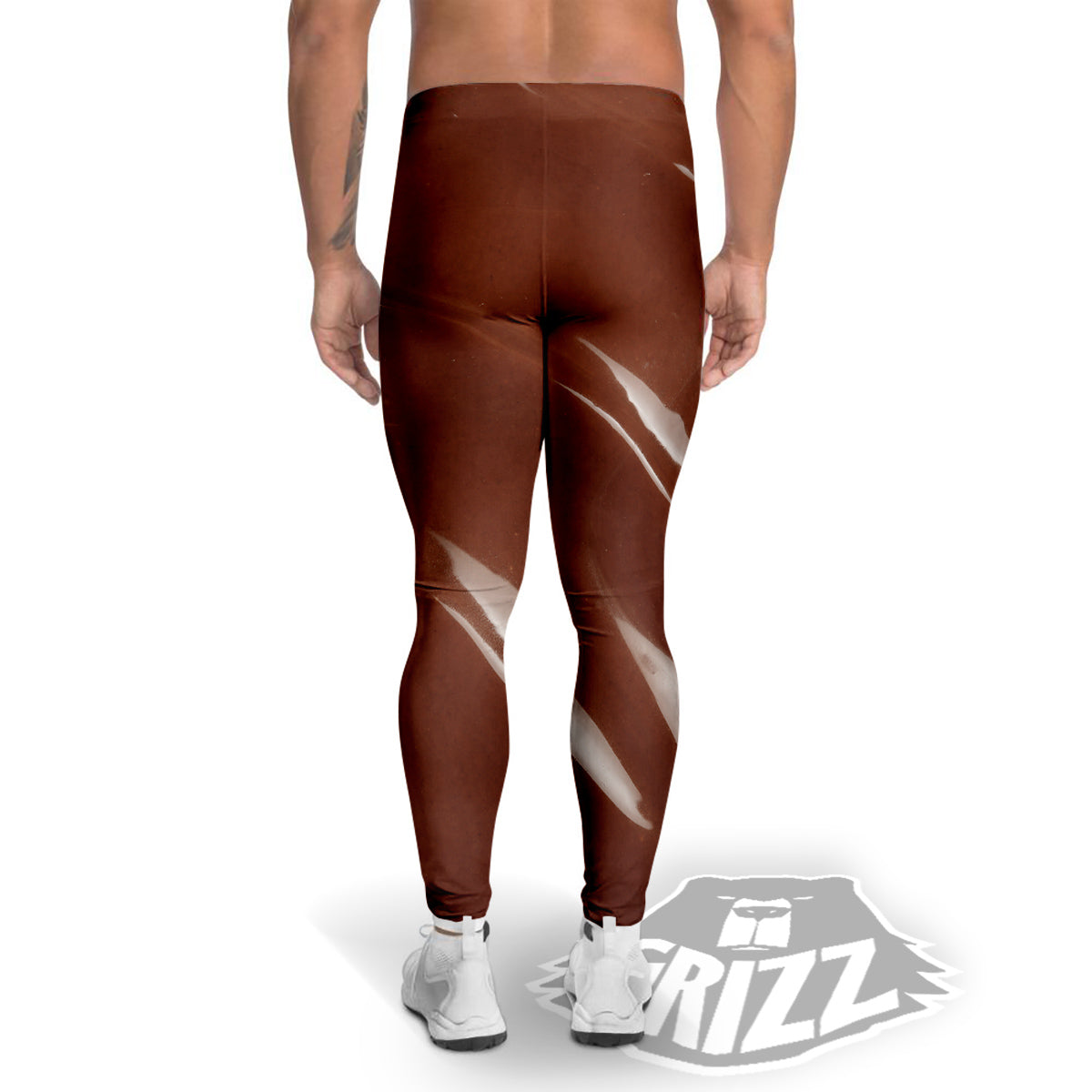 Chocolate Texture Print Men's Leggings-grizzshop