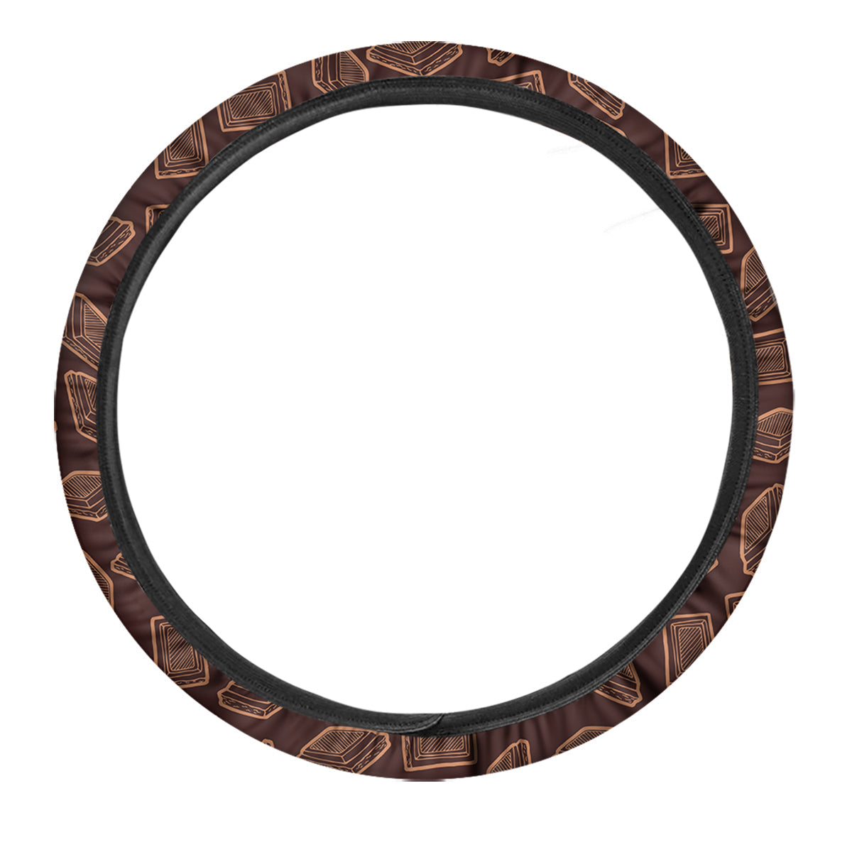 Chocolate Vintage Print Pattern Car Steering Wheel Cover-grizzshop