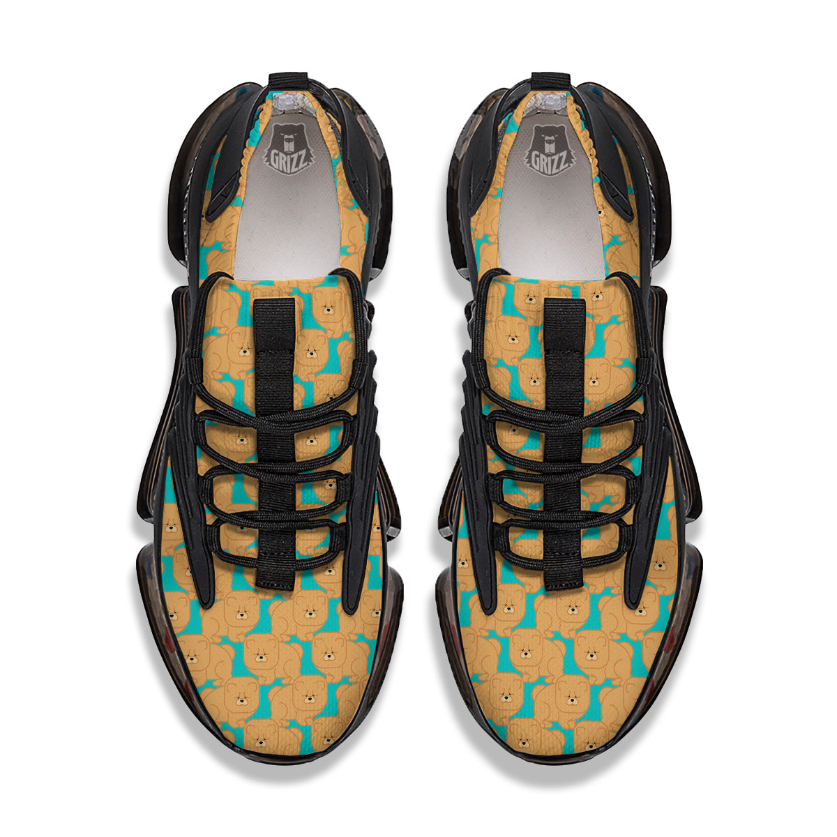 Chow chow And Blue Print Pattern Black Gym Shoes-grizzshop